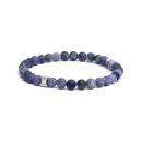 Armband mit 6 mm mattblauem Sodalith-Stein - Mat Blue 6mm